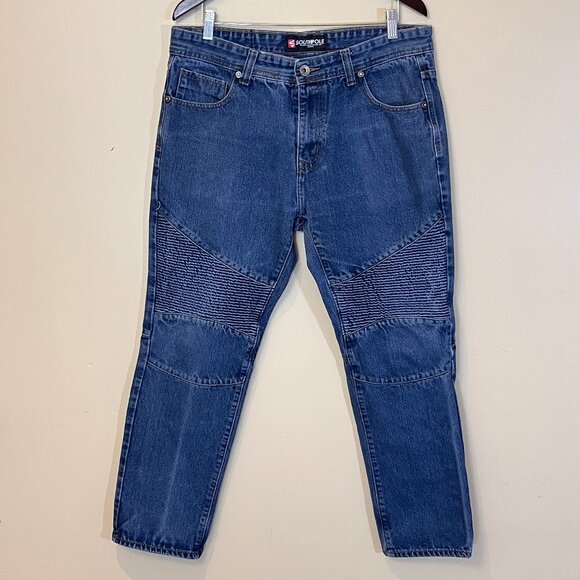 Southpole Relaxed Taper Moto Biker Stretch Jeans - Men's Size 36*29 - Picture 1 of 11